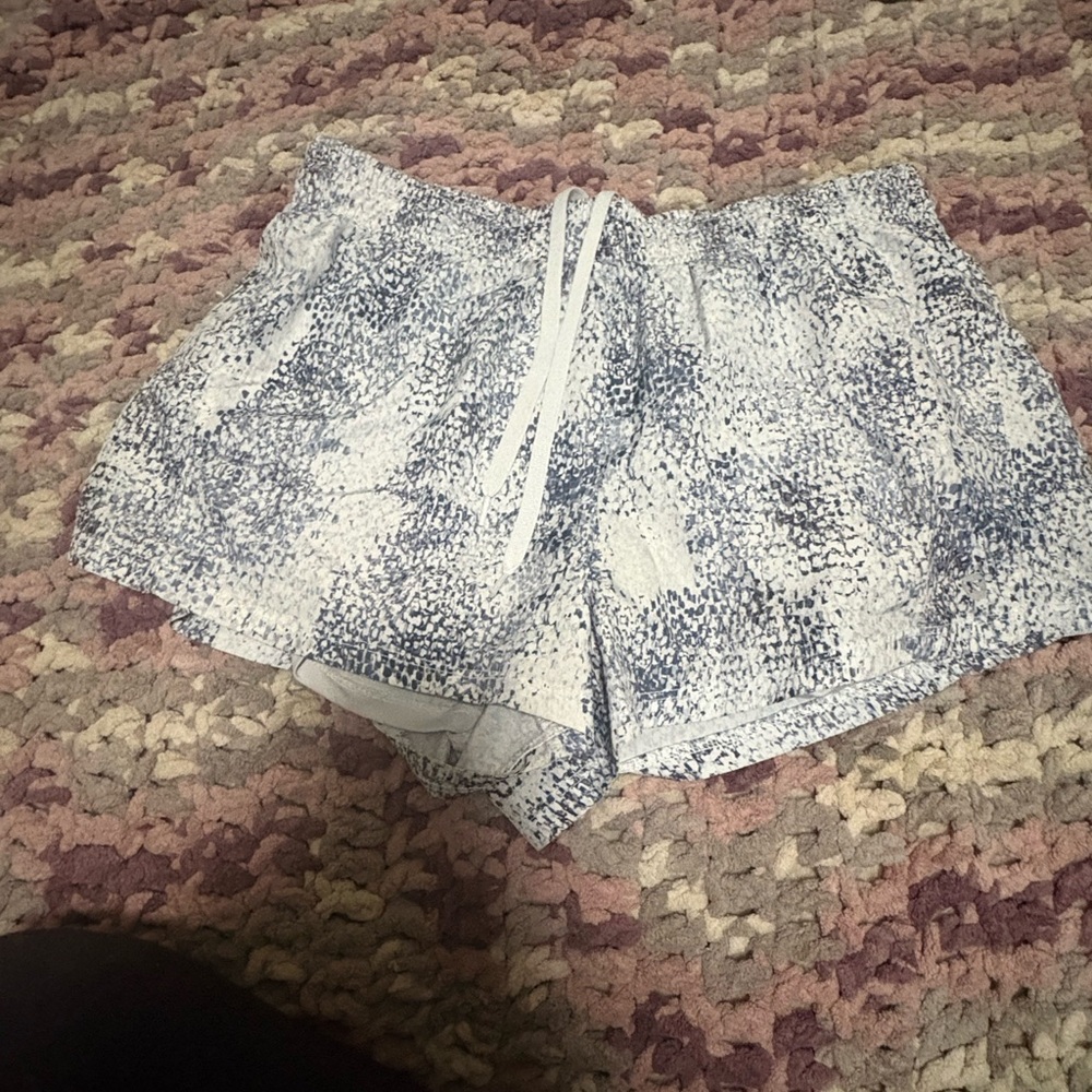RBX Blue and White Patterned Activewear Shorts